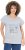 Ulla Popken Long Beach Lettering Cap Sleeve Tee Light Grey Melange - Spausdinti marškinėliai moterims - 