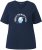 Ulla Popken Shell Picker Club Short Sleeve Graphic Tee Navy - Spausdinti marškinėliai moterims - 