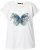 Ulla Popken Free Spirit Butterfly Cap Sleeve Graphic Tee Off-White - Spausdinti marškinėliai moterims - 