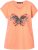 Ulla Popken Free Spirit Butterfly Cap Sleeve Graphic Tee Coral - Spausdinti marškinėliai moterims - 