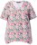 Ulla Popken Half-sleeve A-line V-neck Pointed Hem Animal Pattern T-shirt Snow White - Spausdinti marškinėliai moterims - 