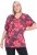 Ulla Popken Quick Drying Flower Print Short Sleeve Tee Dark Cherry - Spausdinti marškinėliai moterims - 