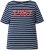 Ulla Popken Striped 1987 Boat Neck Tee Navy Blue - Spausdinti marškinėliai moterims - 