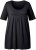 Ulla Popken Essential Front Pleat Tee Black - Marškinėliai - 