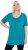 Ulla Popken Essential Front Pleat Tee Teal - Marškinėliai - 