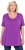 Ulla Popken Essential Front Pleat Tee Purple - Marškinėliai - 