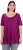 Ulla Popken Essential Front Pleat Tee Berry - Marškinėliai - 