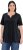 Ulla Popken Essential Notch Neck Stretch Tee Black - Marškinėliai - 
