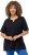 Ulla Popken Essential Notch Neck Stretch Tee Navy Blue - Marškinėliai - 