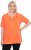 Ulla Popken Essential Notch Neck Stretch Tee Coral Pink - Marškinėliai - 