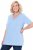 Ulla Popken Essential Notch Neck Stretch Tee Light Blue - Ulla Popken - 