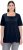 Ulla Popken Essential Square Neck Stretch Tee Navy Blue - Marškinėliai - 
