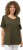Ulla Popken Double Layer Rounded V-Neck Slim Fit Tee Forest Green - Marškinėliai - 