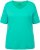 Ulla Popken Double Layer Rounded V-Neck Slim Fit Tee Turquioise Green - Marškinėliai - 