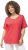 Ulla Popken Double Layer Rounded V-Neck Slim Fit Tee Dark Coral - Marškinėliai - 