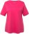 Ulla Popken Double Layer Rounded V-Neck Slim Fit Tee Dark Pink - Marškinėliai - 