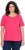 Ulla Popken Double Layer Rounded V-Neck Slim Fit Tee Dark Pink - Marškinėliai - 