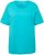 Ulla Popken Double Layer Rounded V-Neck Slim Fit Tee Deep Aqua - Marškinėliai - 