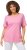 Ulla Popken Double Layer Rounded V-Neck Slim Fit Tee Light Pink - Marškinėliai - 