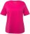 Ulla Popken Double Layer Rounded V-Neck Slim Fit Tee Fuchsia Pink - Marškinėliai - 