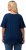 Ulla Popken Cold Dye Ruffle Edge Pocket Tee Dark Blue - Marškinėliai - 