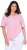 Ulla Popken Asymmetric Flounce Panel Short Sleeve Tee Pink - Marškinėliai - 