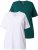 Ulla Popken Eco Cotton Basic T-Shirt 2-Pack Green/White - Marškinėliai - 
