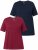 Ulla Popken Eco Cotton Basic T-Shirt 2-Pack Red/Navy - Marškinėliai - 
