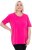 Ulla Popken Essential Round Neck Stretch Tee Magenta Pink - Marškinėliai - 