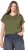 Ulla Popken Oversized studded Acid-washed V-Neck T-shirt Palm Green - Marškinėliai - 