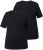 Ulla Popken Scoop Neck Short Sleeve Tee Black - Marškinėliai - 