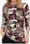 Scandinavian Caramel Flowers Blouse Purple and Brown - Spausdinti marškinėliai moterims - 