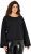 Ulla Popken Rolled Edge Long Sleeve Sweatshirt Black - Megztiniai ir džemperiai - 