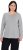 Ulla Popken Basic Round Neck Long Sleeve Slim Fit Cotton Tee Light Grey Melange - Marškinėliai - 
