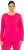 Ulla Popken Basic Round Neck Long Sleeve Slim Fit Cotton Tee Red Pink - Marškinėliai - 