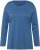 Ulla Popken Basic Round Neck Long Sleeve Slim Fit Cotton Tee Blue Denim - Marškinėliai - 