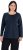 Ulla Popken Basic Round Neck Long Sleeve Slim Fit Cotton Tee Navy Blue - Marškinėliai - 
