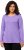 Ulla Popken Basic Round Neck Long Sleeve Slim Fit Cotton Tee Pale Lilac - Marškinėliai - 