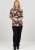 Scandinavian Caramel Flowers Blouse Purple and Brown - Spausdinti marškinėliai moterims - 
