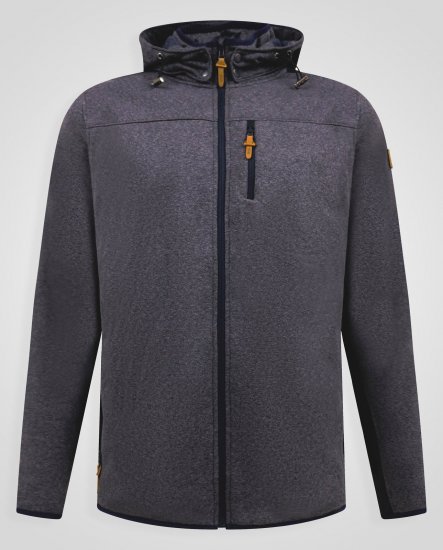 D555 Conrad Detachable Hood Bonded Fleece Zip Through Hoody Tamsiai mėlyna - Megztiniai ir džemperiai - Megztiniai ir Džemperiai - 2XL-14XL