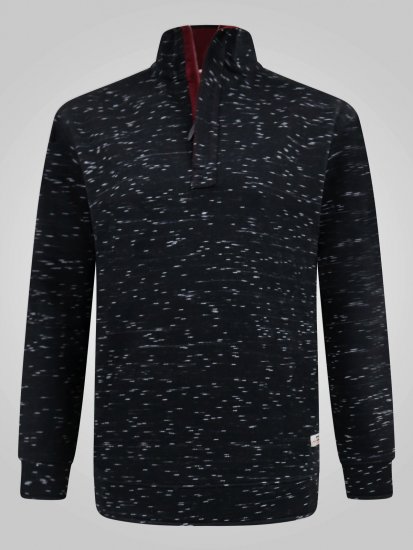 D555 Chandler Reno 1/4 Zip Neck Sweatshirt With Bear Logo Juoda - Megztiniai ir džemperiai - Megztiniai ir Džemperiai - 2XL-14XL