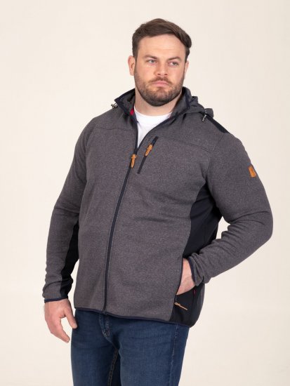 D555 Conrad Detachable Hood Bonded Fleece Zip Through Hoody Tamsiai mėlyna - Megztiniai ir džemperiai - Megztiniai ir Džemperiai - 2XL-14XL