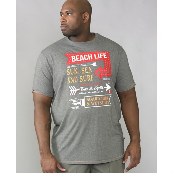 D555 Kennedy T-shirt Khaki Marl - Marškinėliai - Marškinėliai - 2XL-14XL