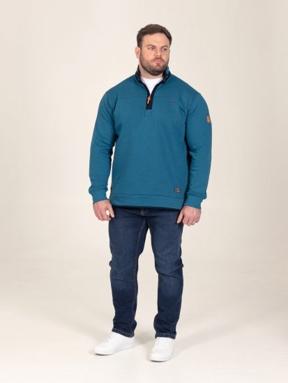 D555 Conway 1 1/4 Zip Neck Fleece Sweatshirt With Bear Logo Teal - Megztiniai ir džemperiai - Megztiniai ir Džemperiai - 2XL-14XL
