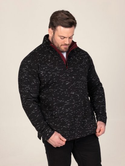 D555 Chandler Reno 1/4 Zip Neck Sweatshirt With Bear Logo Juoda - Megztiniai ir džemperiai - Megztiniai ir Džemperiai - 2XL-14XL