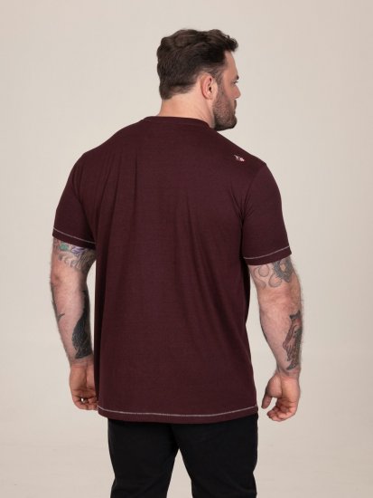 D555 Baldwin Grumpy Old Man Club Print Crew Neck T-shirt Burgundy/ Black Twist - Marškinėliai - Marškinėliai - 2XL-14XL