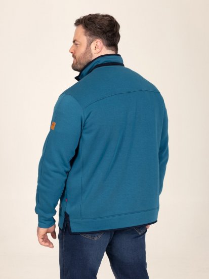 D555 Conway 1 1/4 Zip Neck Fleece Sweatshirt With Bear Logo Teal - Megztiniai ir džemperiai - Megztiniai ir Džemperiai - 2XL-14XL