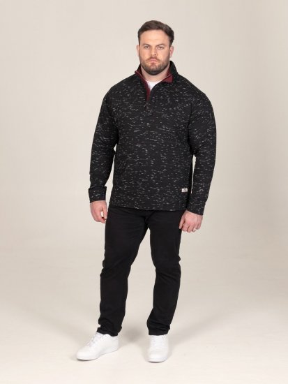 D555 Chandler Reno 1/4 Zip Neck Sweatshirt With Bear Logo Juoda - Megztiniai ir džemperiai - Megztiniai ir Džemperiai - 2XL-14XL