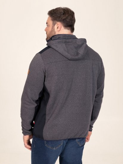 D555 Conrad Detachable Hood Bonded Fleece Zip Through Hoody Tamsiai mėlyna - Megztiniai ir džemperiai - Megztiniai ir Džemperiai - 2XL-14XL