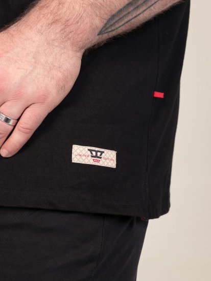 D555 Potts Jersey Polo With Jacquard Collar & Cuffs Juoda - Polo marškinėliai - Polo marškinėliai - 2XL-8XL